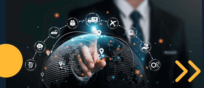 Persona señalando ruta de exportación indirecta