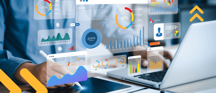 Hombre revisa métricas de ventas de la empresa