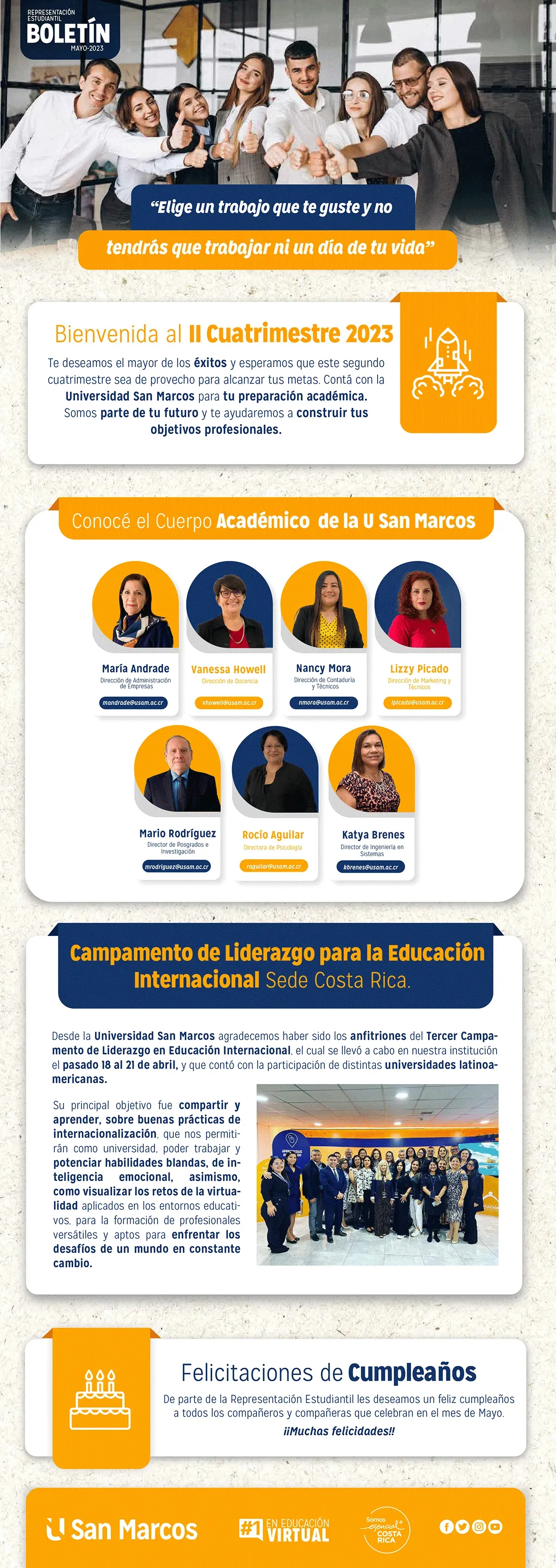 Boletín de Representación Estudiantil de Mayo 2023