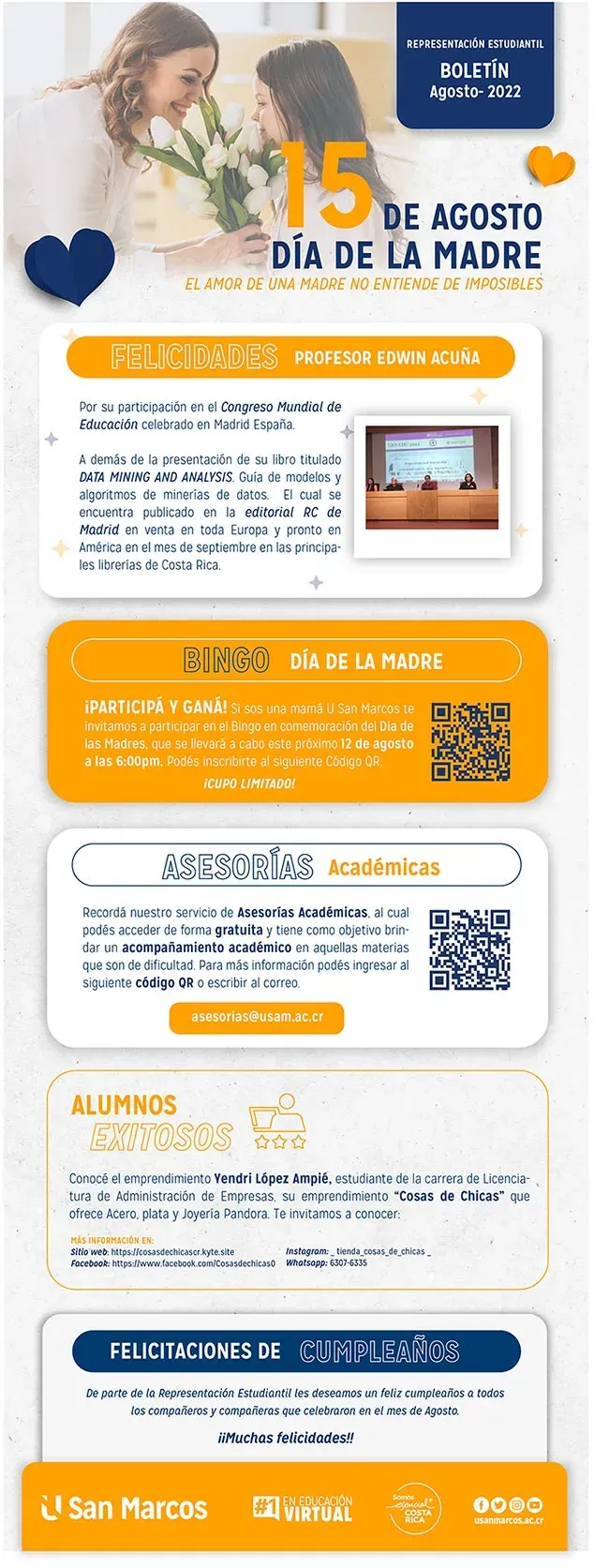 Boletín representación estudiantil agosto 2022