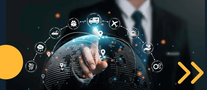 Persona señalando ruta de exportación indirecta
