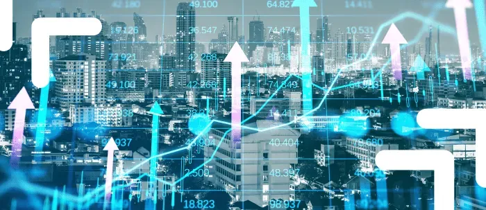Concepto de inversiones con gráficas